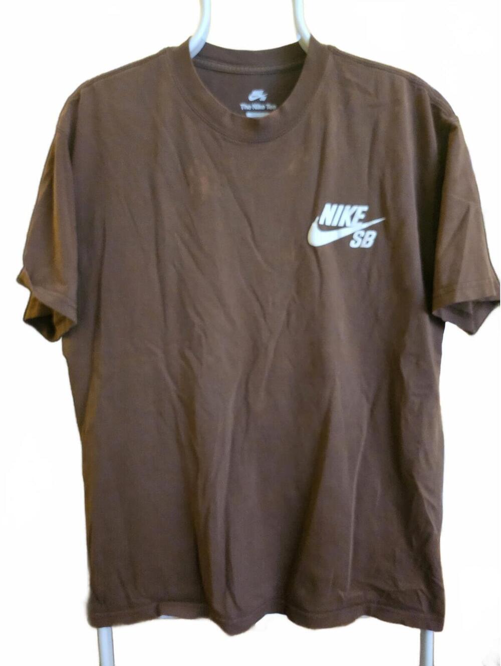 Mens M NIKE SB Graphic Letter Tee T-SHIRT - minor discoloration- brown